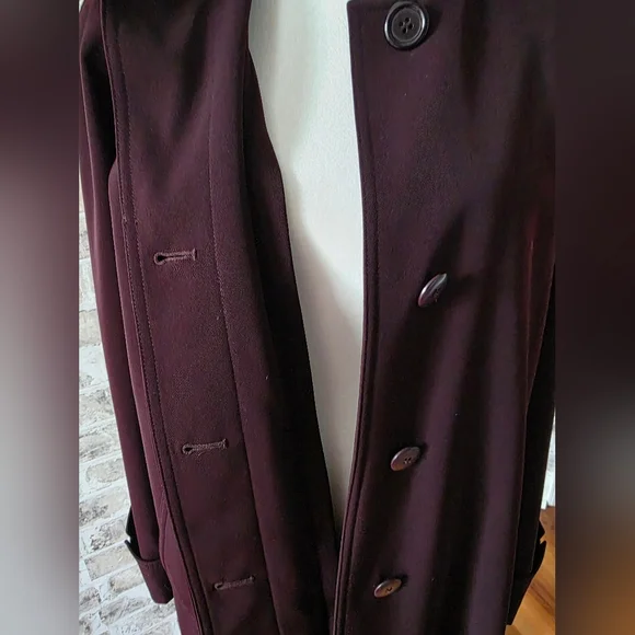 Vintage Jacqueline Ferrar Deep Purple Swing Coat Size Petite Medium - Picture 2 of 7